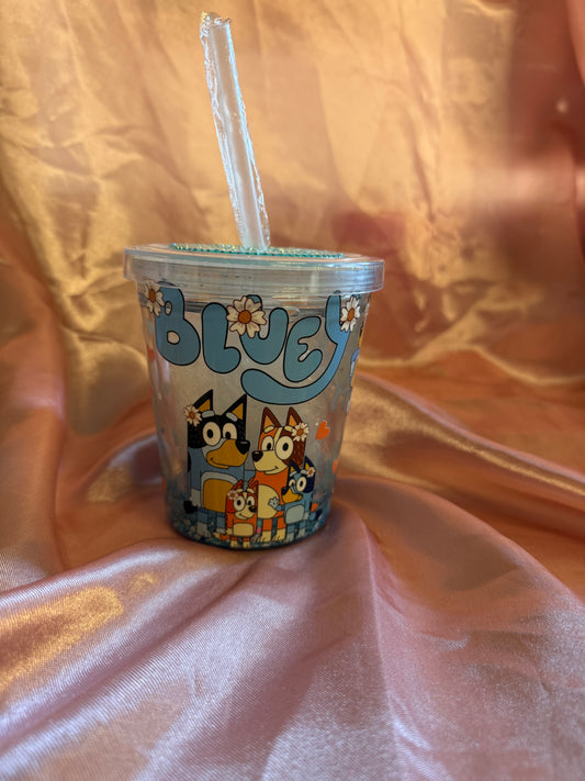 Kids snowglobe cup blue dog