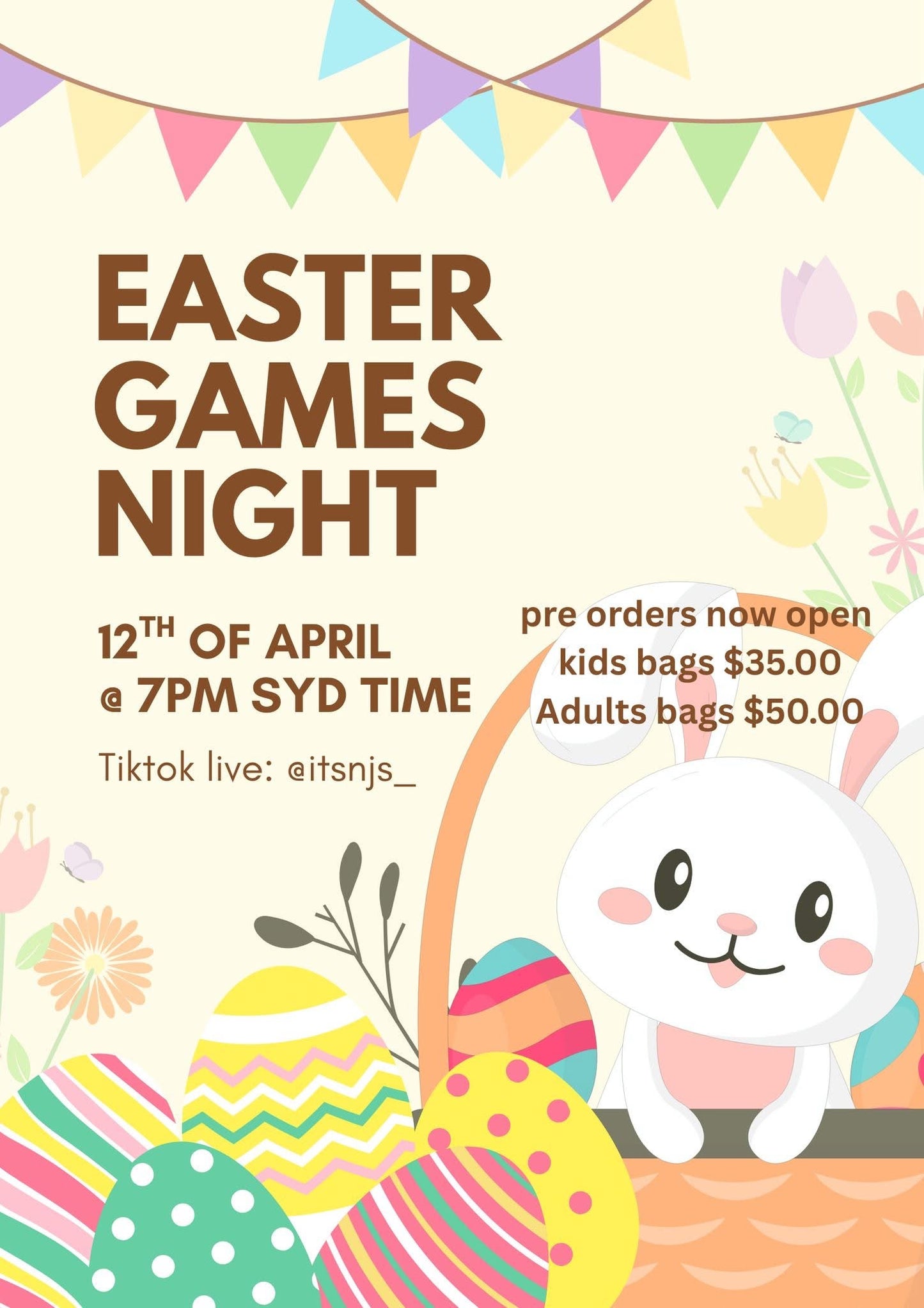 Easter games night bags